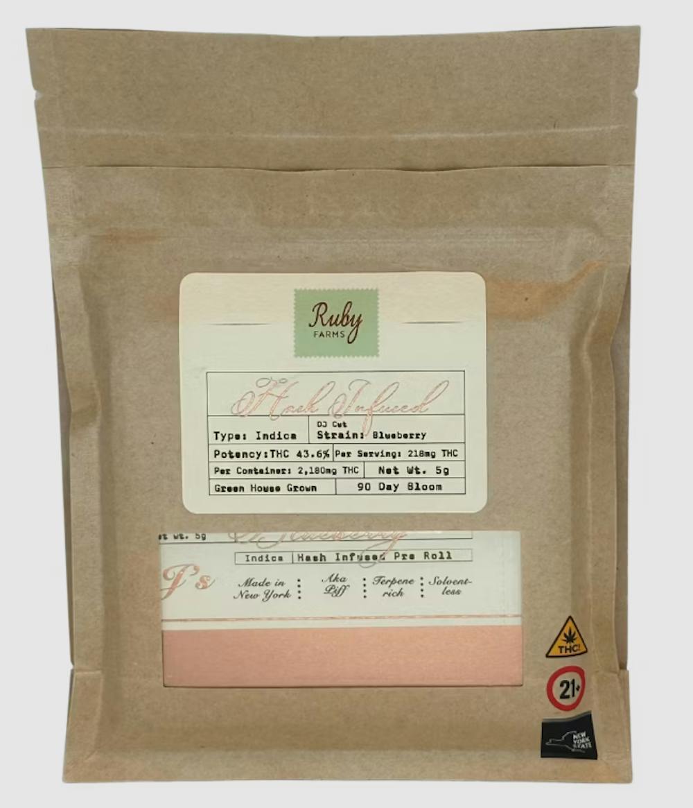 Product Hash Infused Doobies | Blueberry DJ Cut (I) 10 pack| Ruby Farms