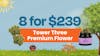 8 for $239 - Tower Three Premium Flower