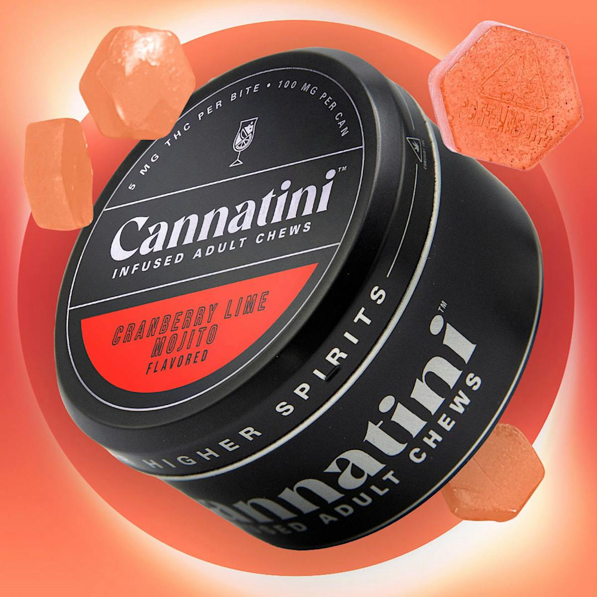 Photo of Cannatini Cranberry Lime Mojito 100mg 20pk RSO Gummies