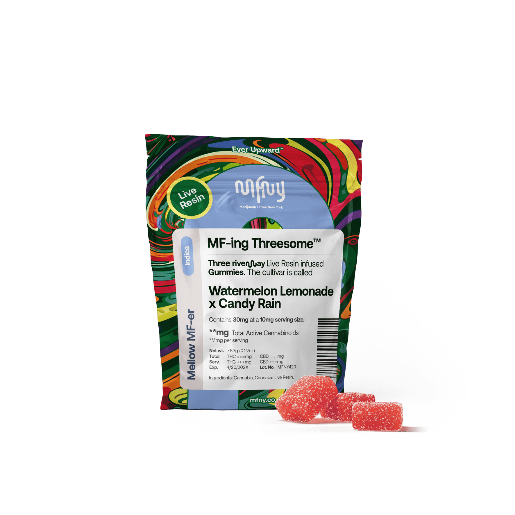 Blueberry Raz X Holy Roller | Live Resin Gummies | 3 Pack | 30mg