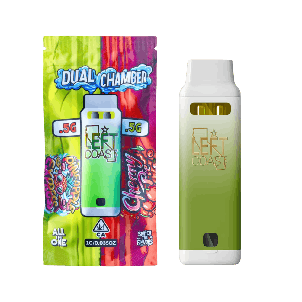 Left Coast - 1g Dual Chamber Disposable - Cherry Pie x Pineapple Express