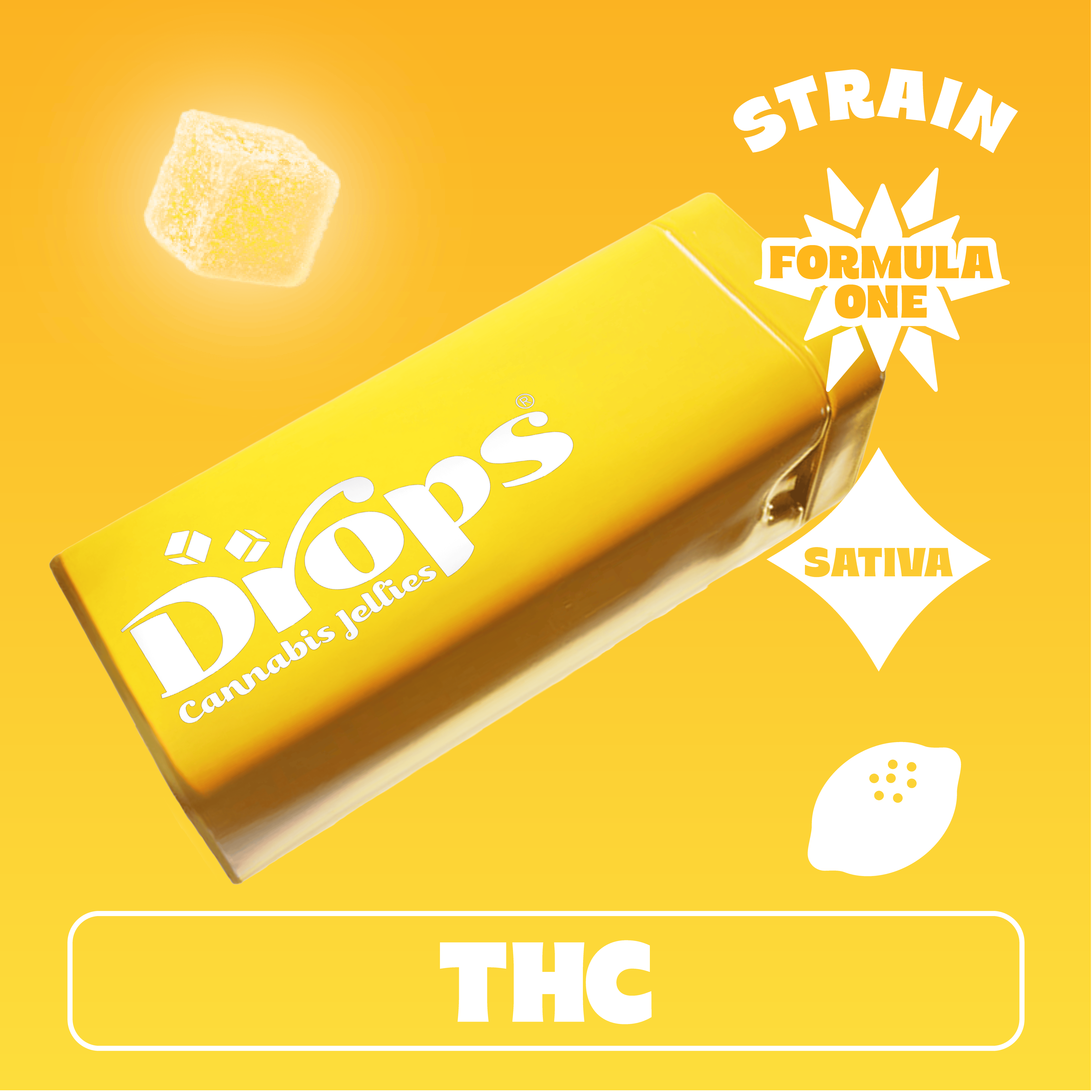 Drops Lemon - 20pc -Formula One - Sativa (100mg THC)