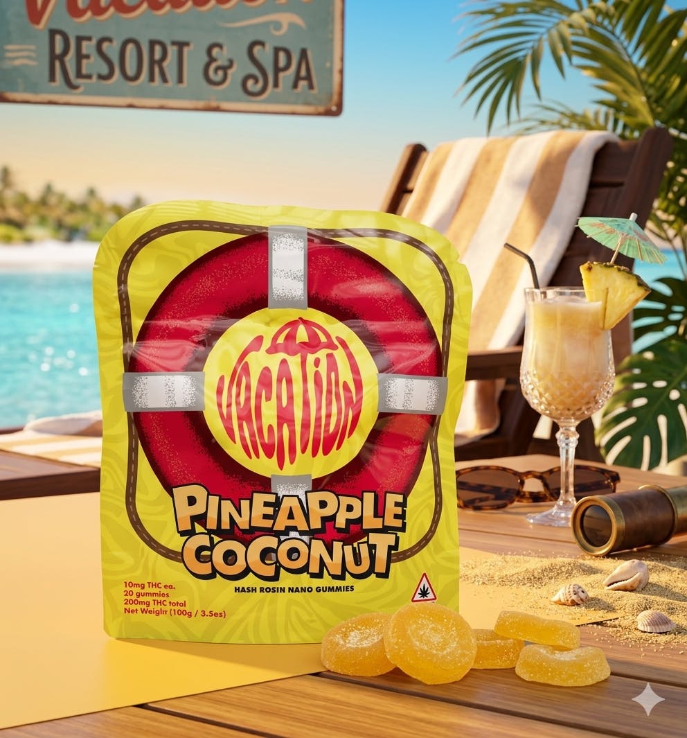 Product Vacation | Pineapple Coconut | Hash Rosin Gummies | 100mg