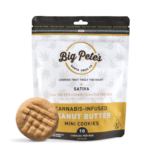 Sativa Peanut Butter Mini Cookies 10-pack-active