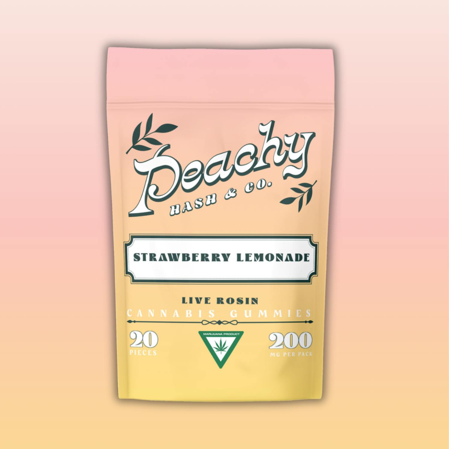 Peachy Hash & Co. - Live Rosin Gummies - (200mg) - **STRAWBERRY LEMONADE** (3/$30)