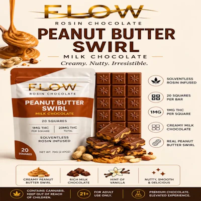 Flow - 20mg Chocolate - Peanut Butter Swirl - EDIBLES by Flow at King of Budz