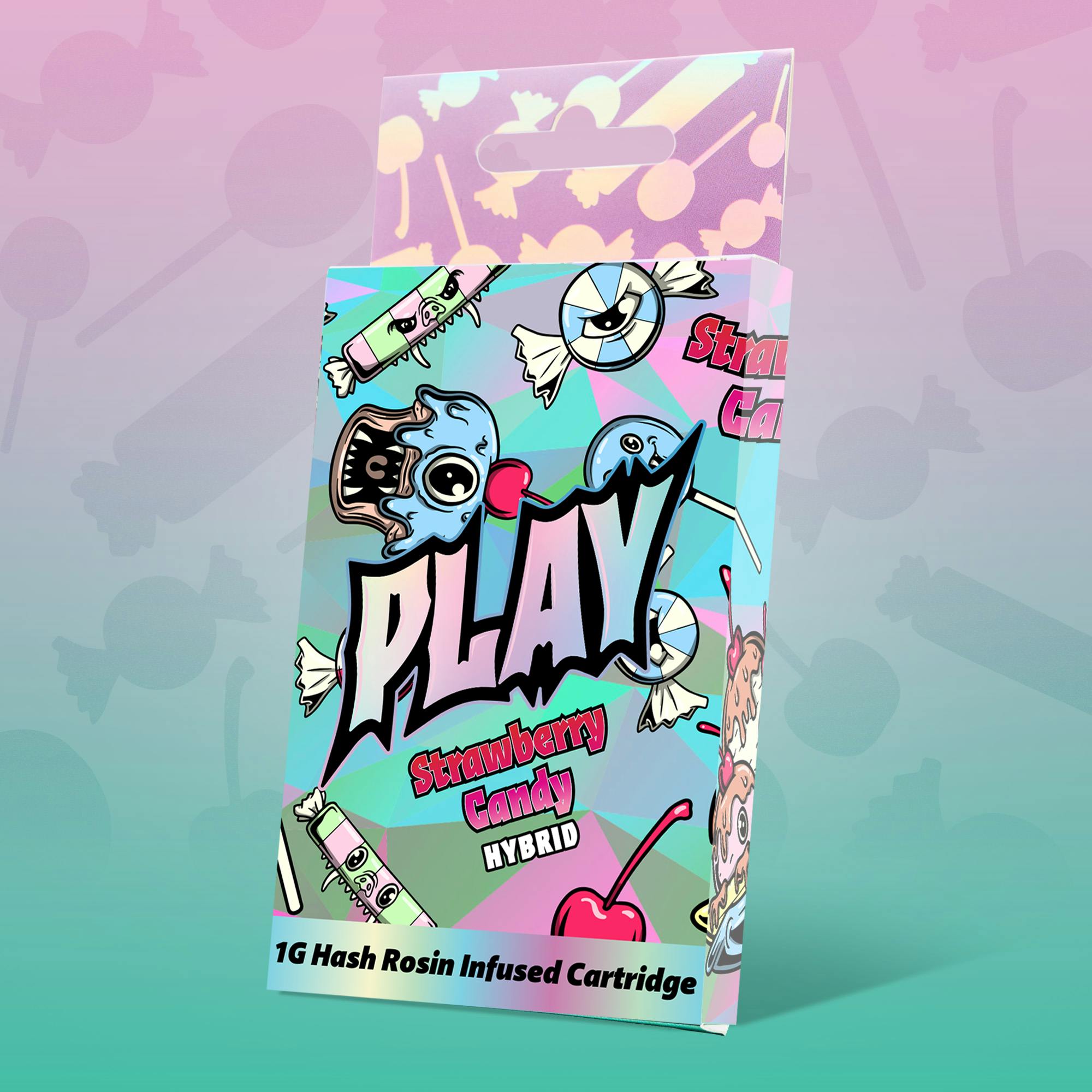Product: Play | Strawberry Candy | 1g | Hash Rosin Cartridge