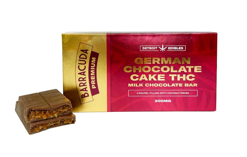 Detroit Edibles | 200mg Premium Barracuda Bar | German Chocolate Cake
