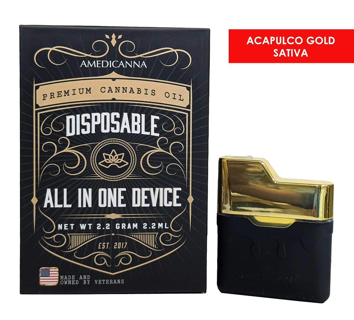 Photo of Amedicanna Acapulco Gold Disposable Vape 2.2g