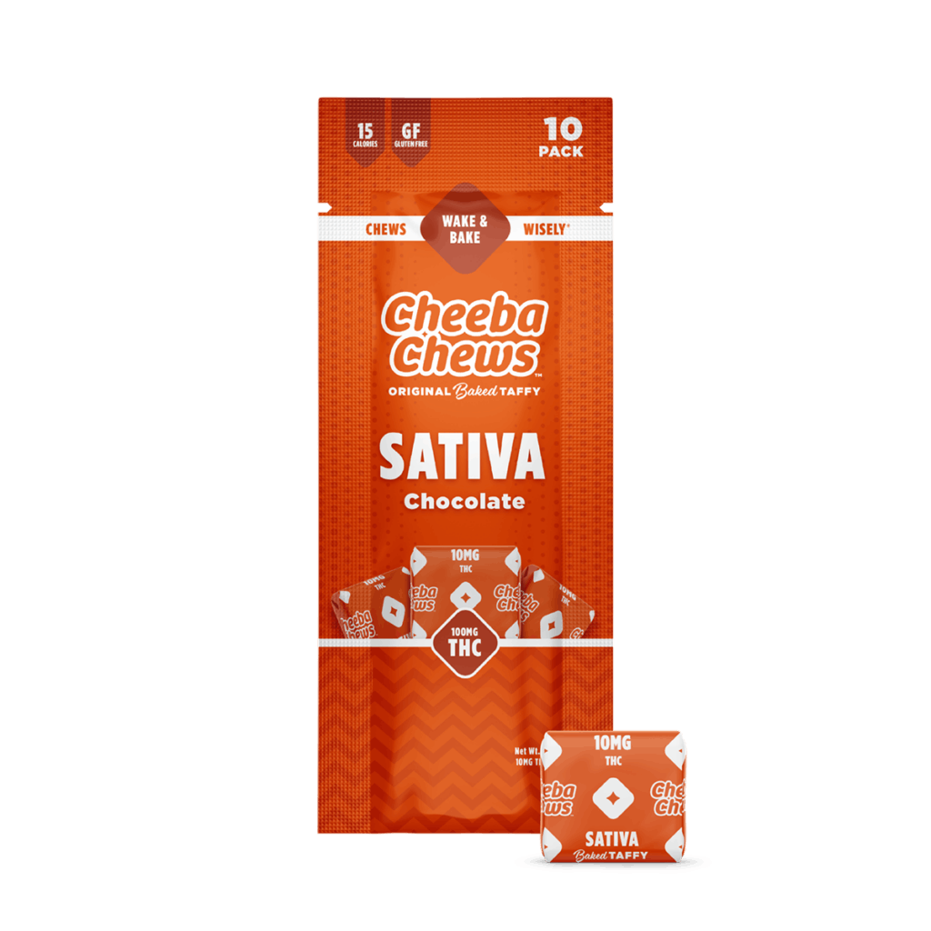 Cheeba Chews | Chocolate Taffy | Sativa | 10 Pack 100mg-0