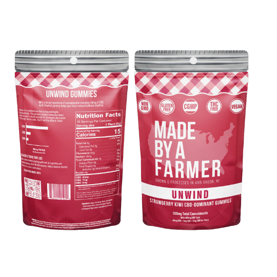 Made By A Farmer | Unwind | Strawberry Kiwi | 500mg CBD Gummies