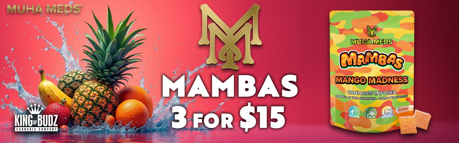Muha Meda - Mambas 200mg Gummies - 3/$15