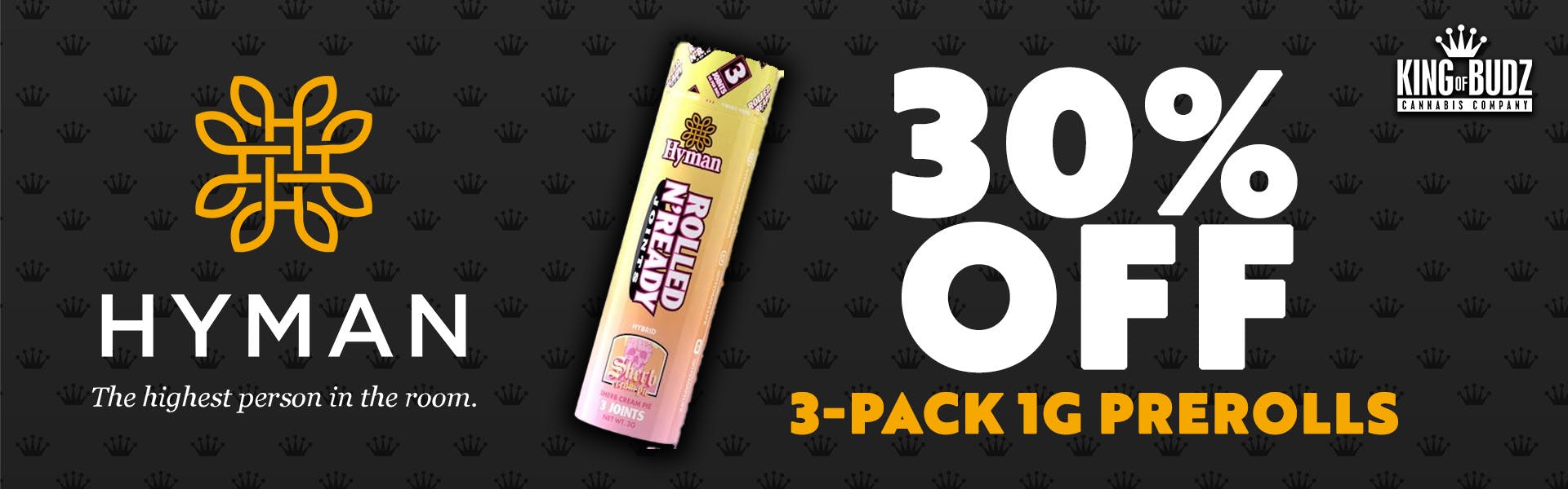 Hyman - 3-Pack 1g Prerolls - 30 Percent Off