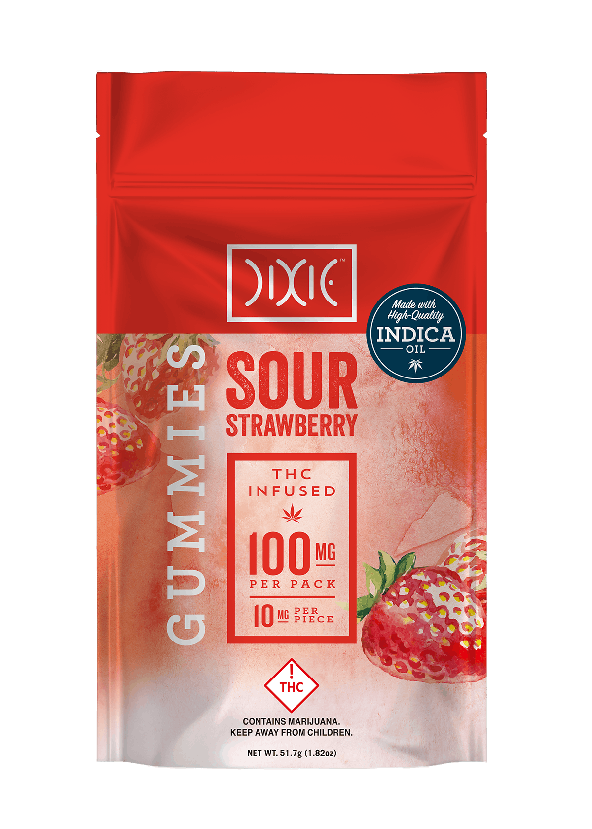 Photo of Dixie – Gummies – Sour Strawberry (I) 100mg