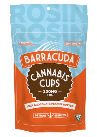 Barracuda - 200mg Live Rosin Infused Cups - Milk Chocolate Peanut Butter - EDIBLES by Detroit Edibles at King of Budz