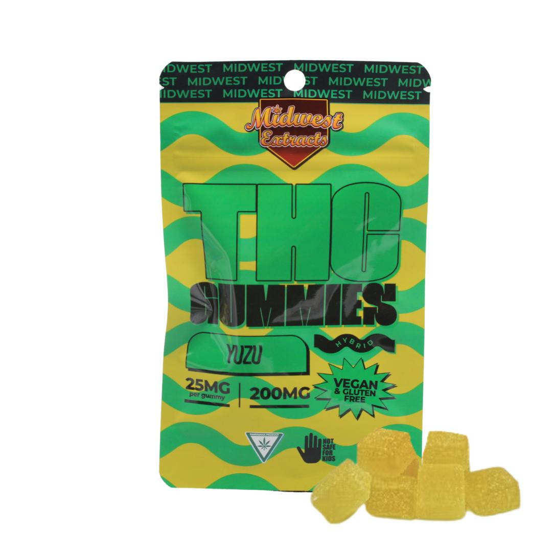 Midwest Extracts | Yuzu Gummies | 8x25mg | 200mg | LIV Cannabis