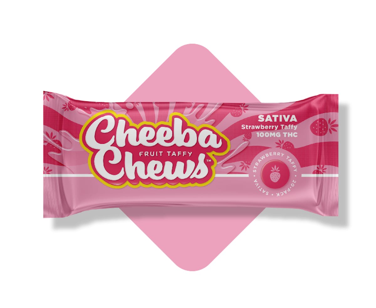 Photo of Cheeba Chews Sativa Strawberry Taffy 100mg 20pk