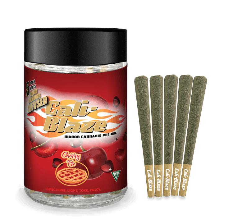 Cali-Blaze - 5-Pack .7g Infused Prerolls - Cherry Pie