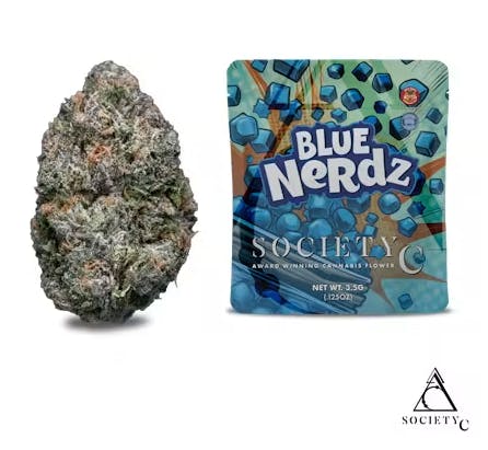 Blue Nerdz | Pre-Pack Hybrid by Society C – Flower at Gatsby Cannabis