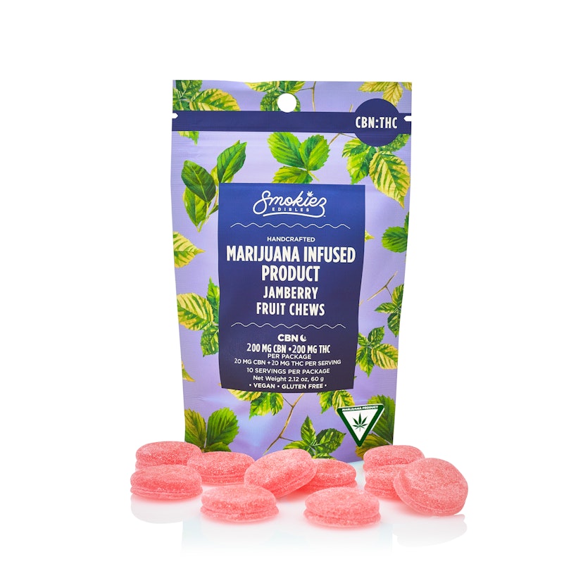 CBN:THC 1:1 Jamberry 200mg CBN:200mg THC Fruit Chews