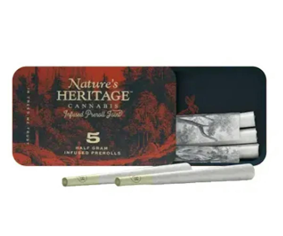 Photo of Nature’s Heritage Double Krush 5pk Bubble Hash Infused Prerolls