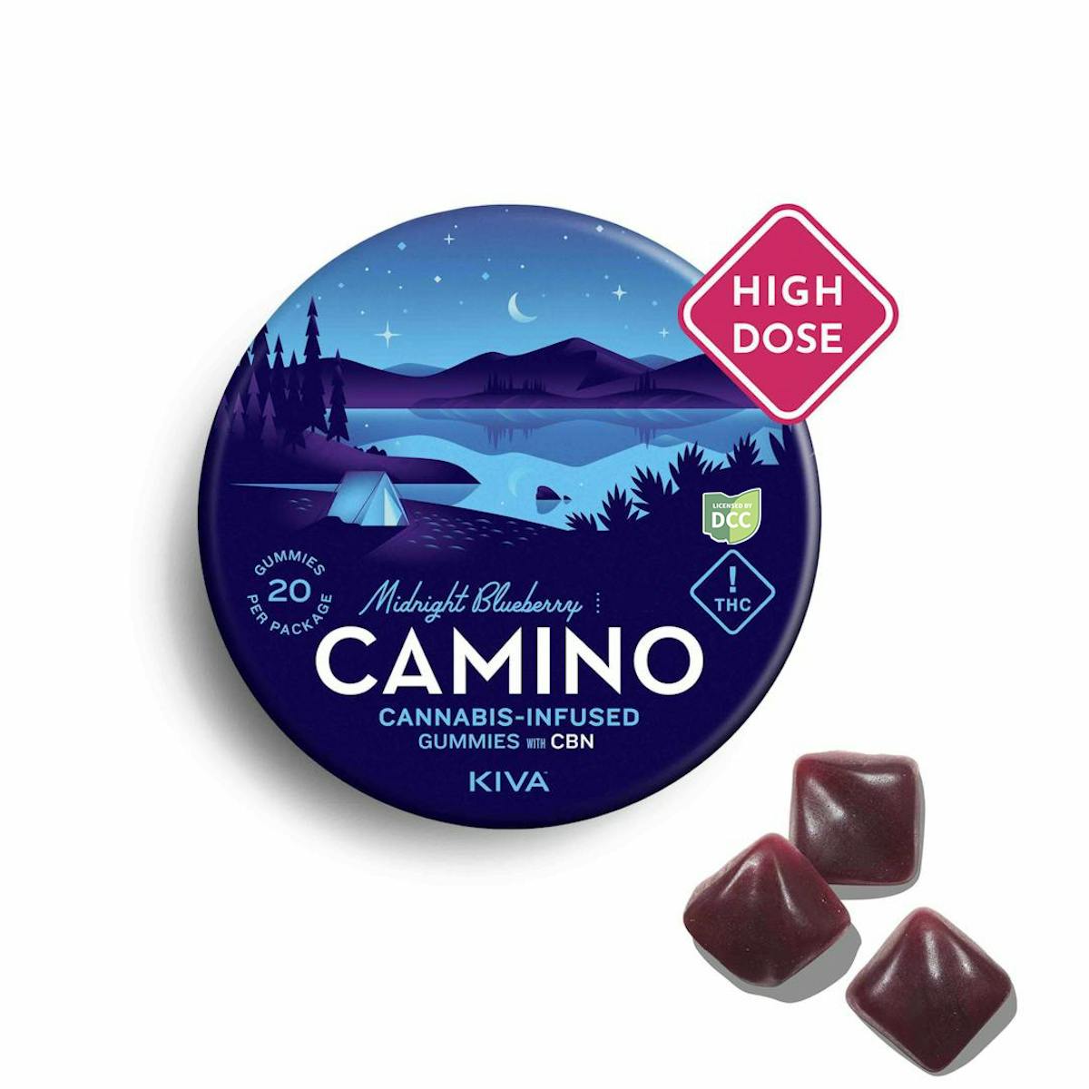Photo of Camino High Dose Midnight Blueberry Gummies