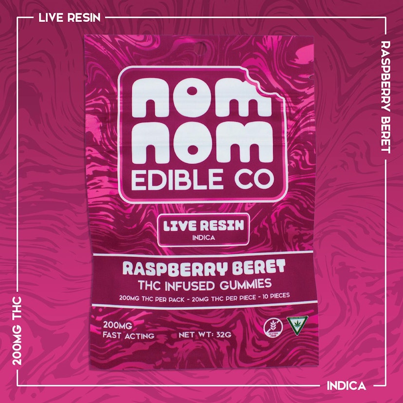 Nom Nom | 200mg Gummies | Raspberry Beret