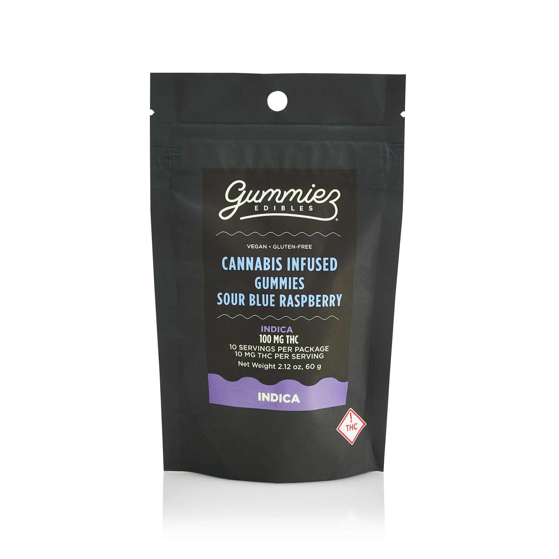 Sour Blue Raspberry Gummies 100mg (10-Pack | 10mg Each)