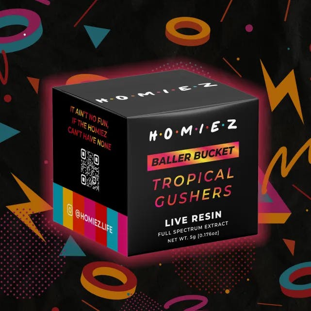 CHICO GANGSTA　5枚セット BALLER IN THE MIX Buy Homiez - 5g Baller Bucket - Tropical Gushers Concentrates
