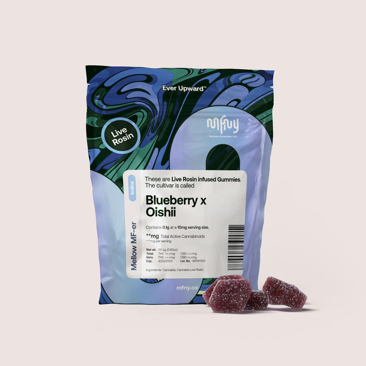 Photo of MFNY Blueberry x Oishii Live Rosin Gummies 10pk