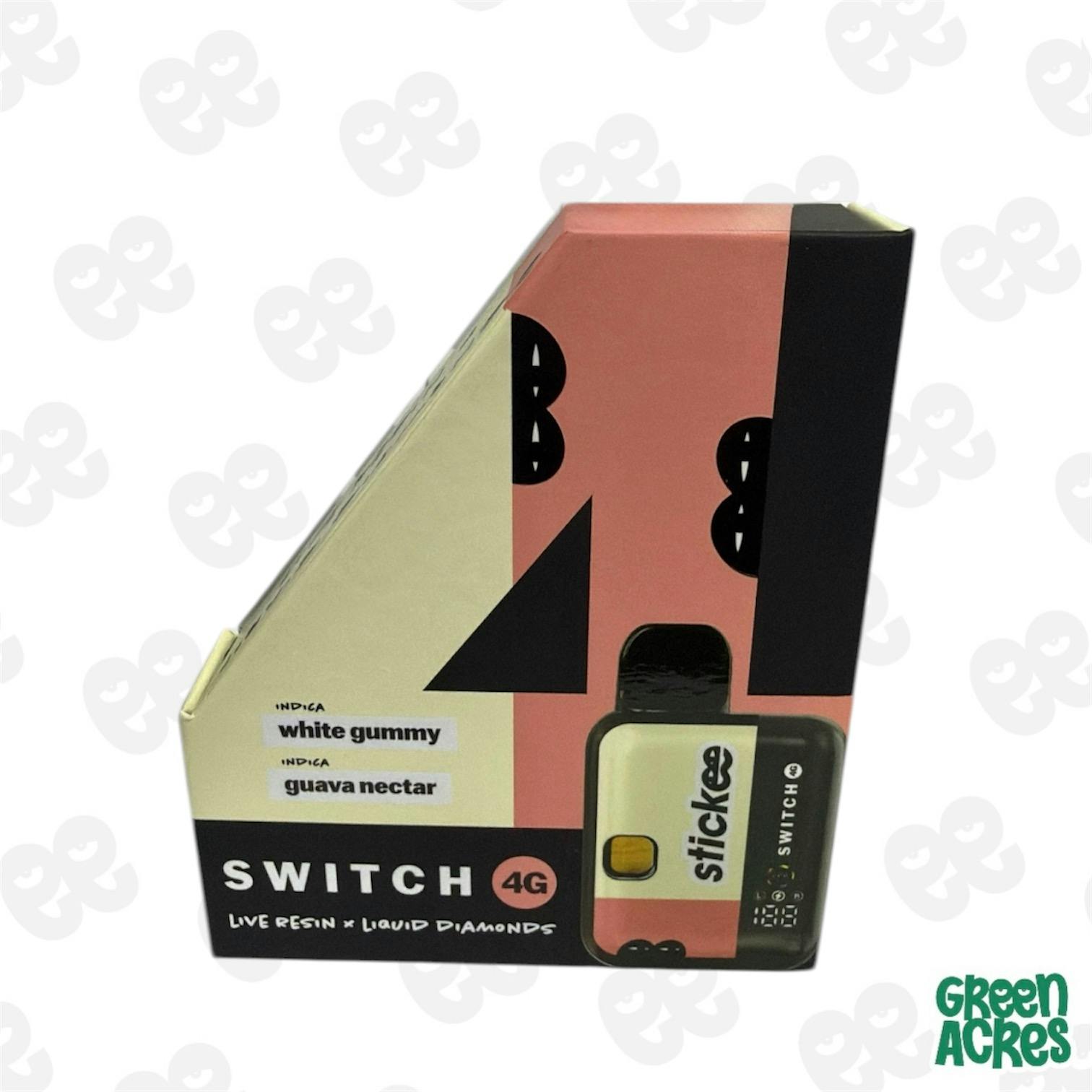 Stickee: White Gummy X Guava Nectar 4G LR x LD Switch Vape Disposable |  Green Acres - Detroit