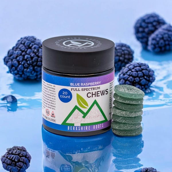 Blue Raspberry 10:1 (CBD:THC) - 20pk 100mg Full Spectrum Chews - Berkshire Roots