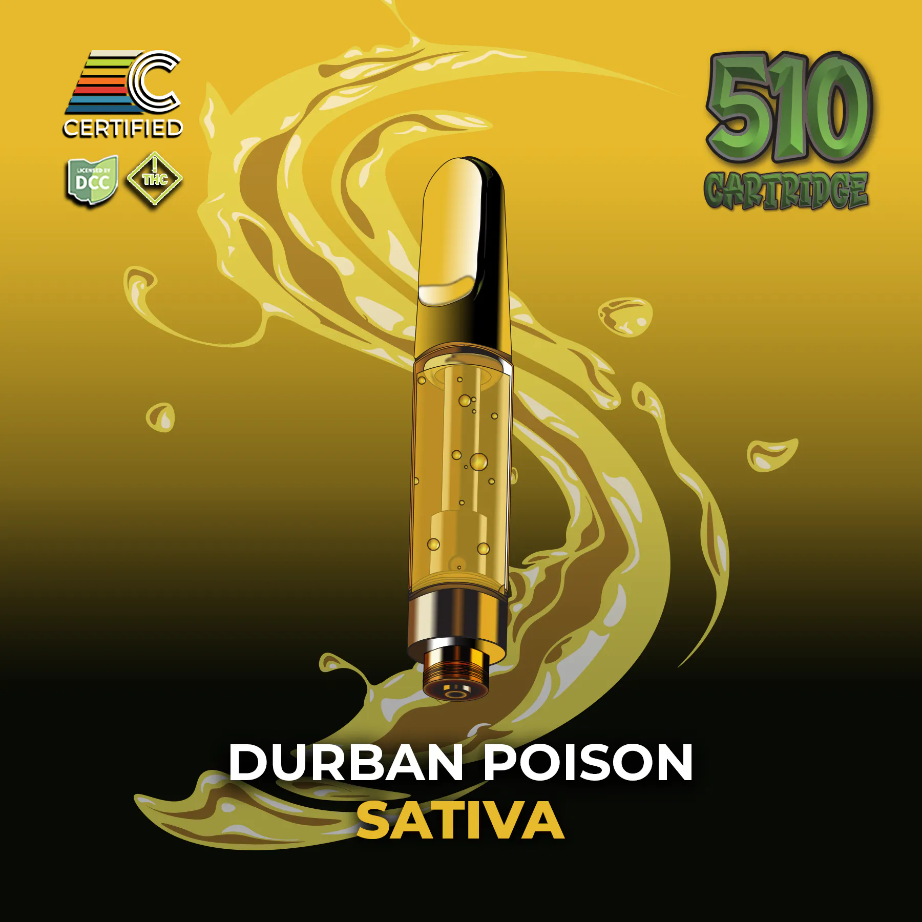 Durban Poison | 1g Distillate Cart | CERTIFIED Springfield