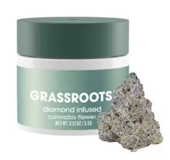 Grassroots Diamond Infused Flower 3.5g-Singapore Sling-Sativa