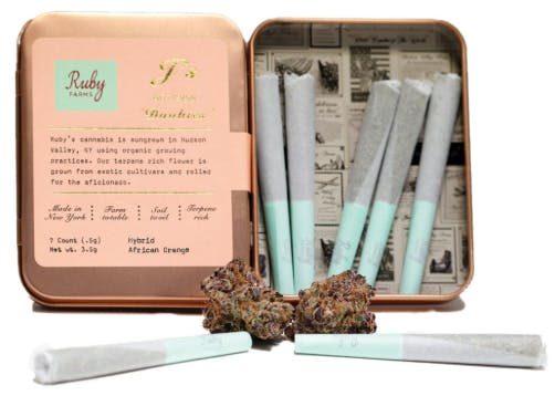 Product Preroll Doobies | African Orange (H) 7 pack| Ruby Farms