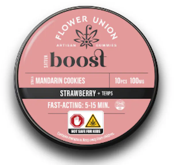 Flower Union Gummies Boost Strawberry 10pk/100mg (sativa, 2.8g)