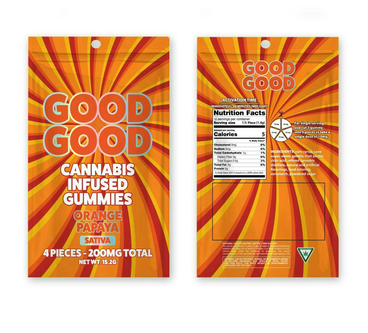 Good Good - 200mg Gummies - Orange Papaya
