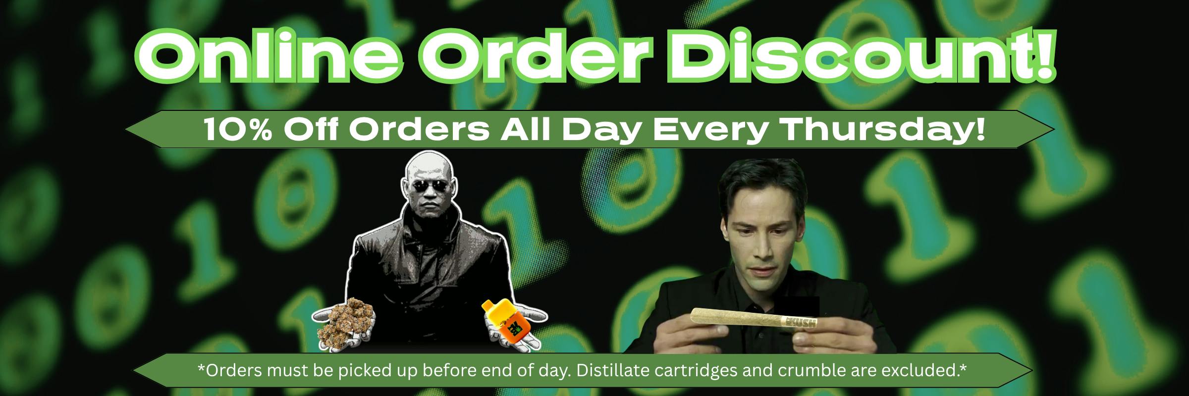 online order discount dispensary weed