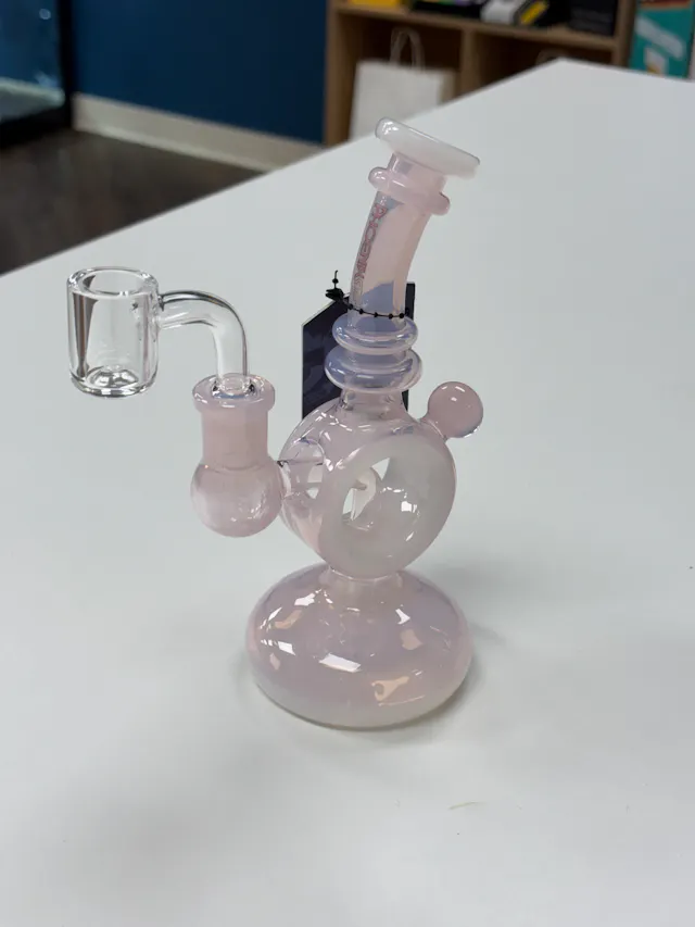 Glass Phoenix Star 7.5" Donut Recycler Pink (glassware)