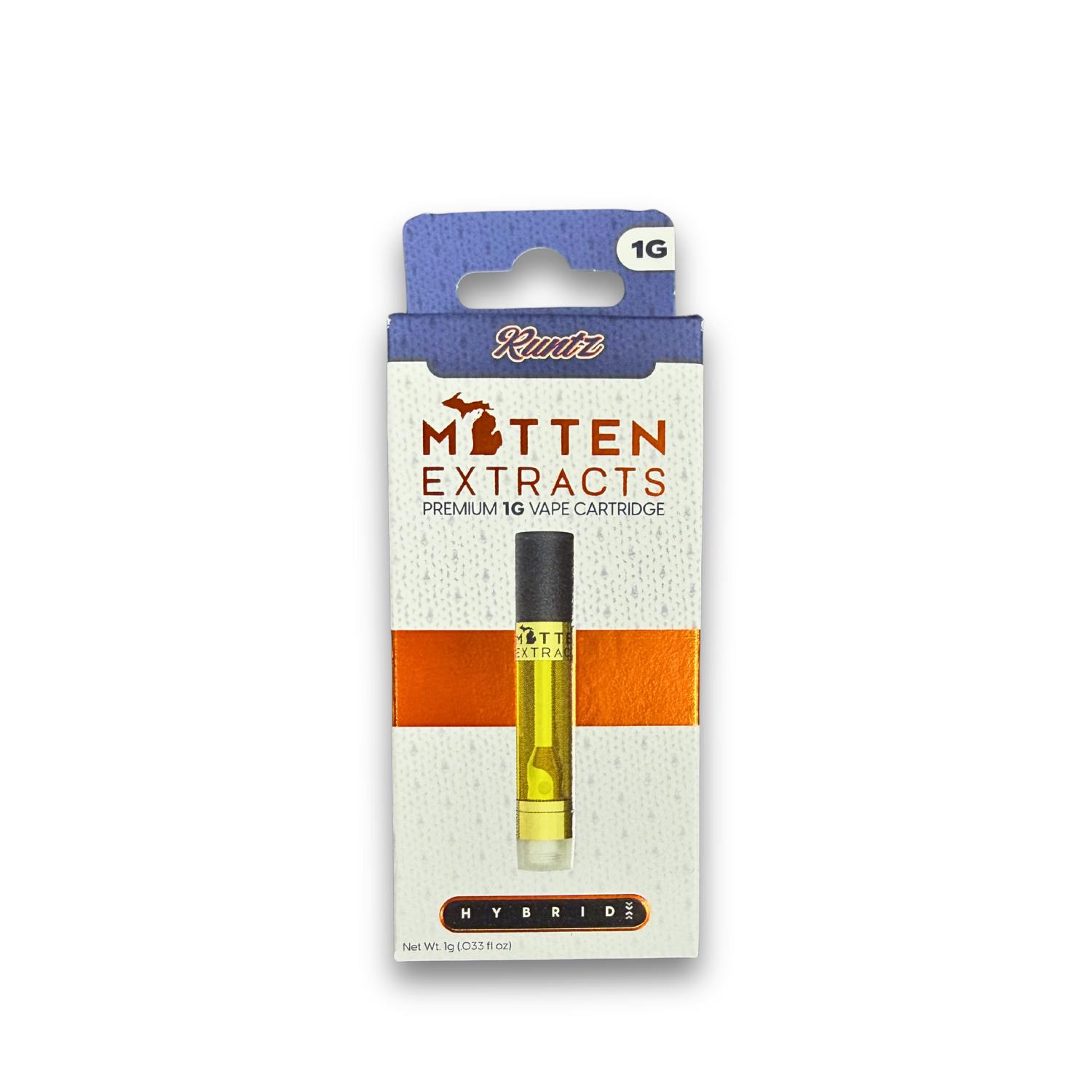 Mitten Extracts - 510 Vape Cartridge - - Hybrid - **RUNTZ** (6/$50)