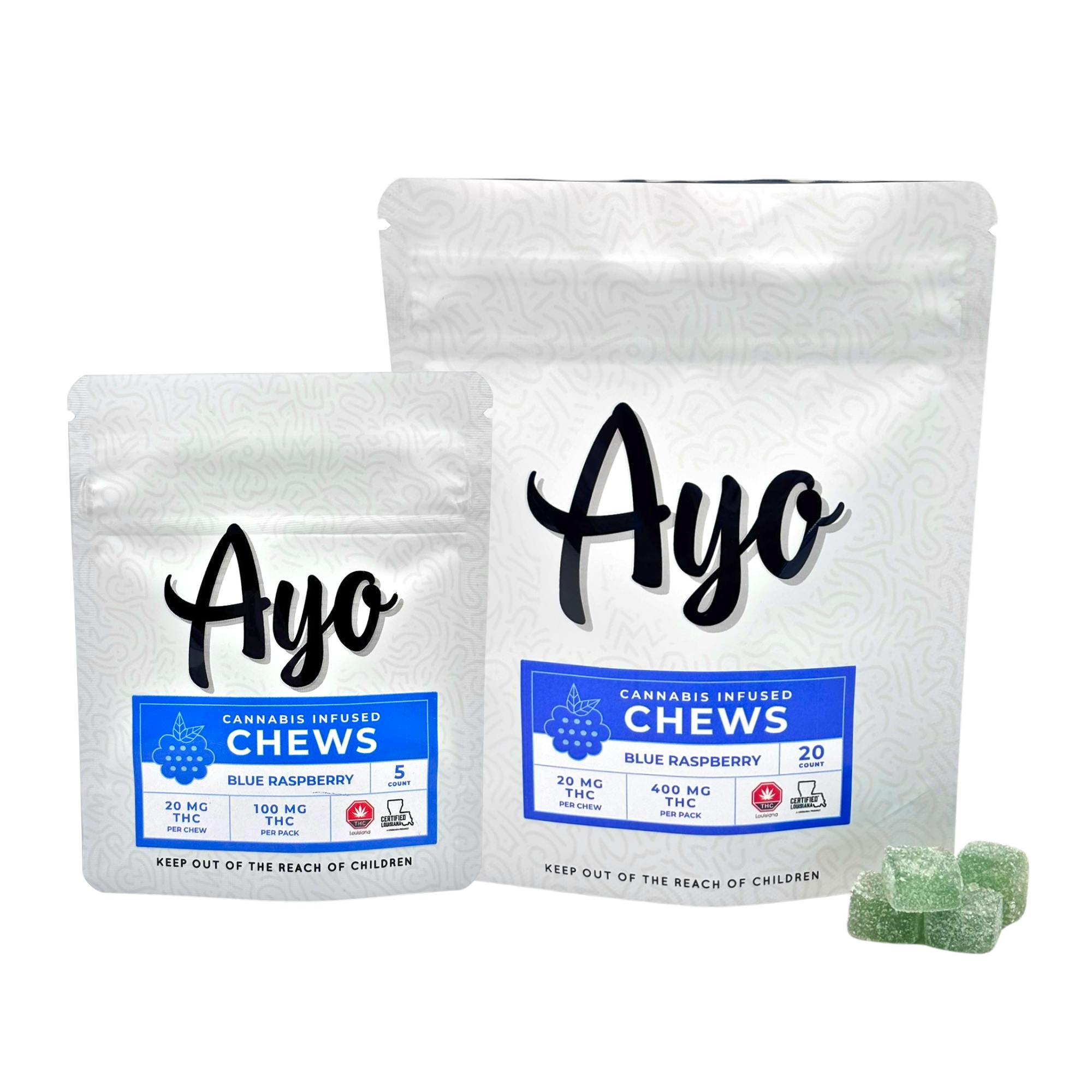 ❋❋ayu❋❋ Ayo: Gummies | Blue Raspberry Blend | 400mg | 20pk at GDF - Sulphur
