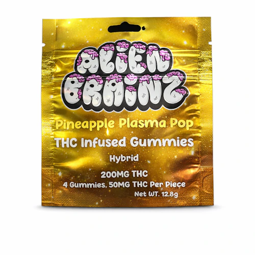 Alien Brainz - 200mg Gummies - Pineapple Plasma Pop