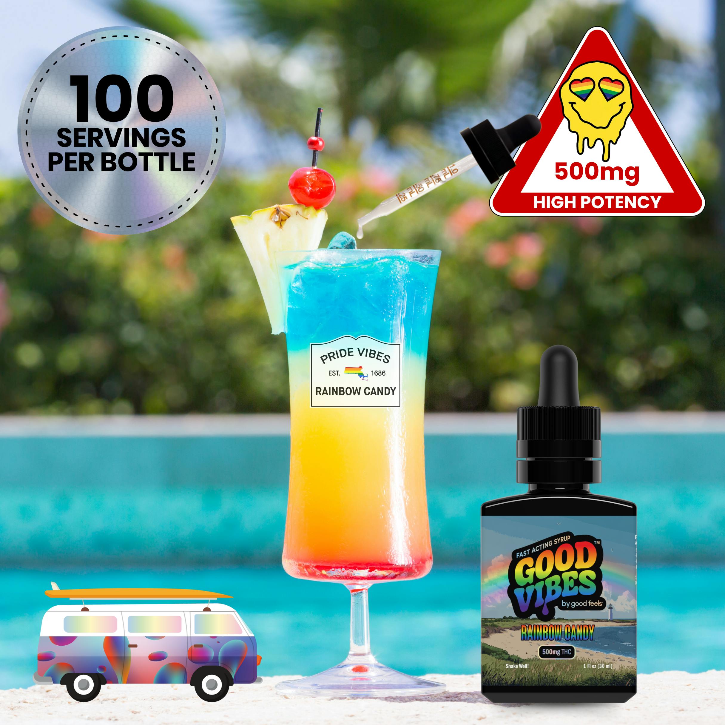 elf bar vape uk Rainbow Candy E-Liquid 1500mg (50ml) – Orange County CBD main image 1