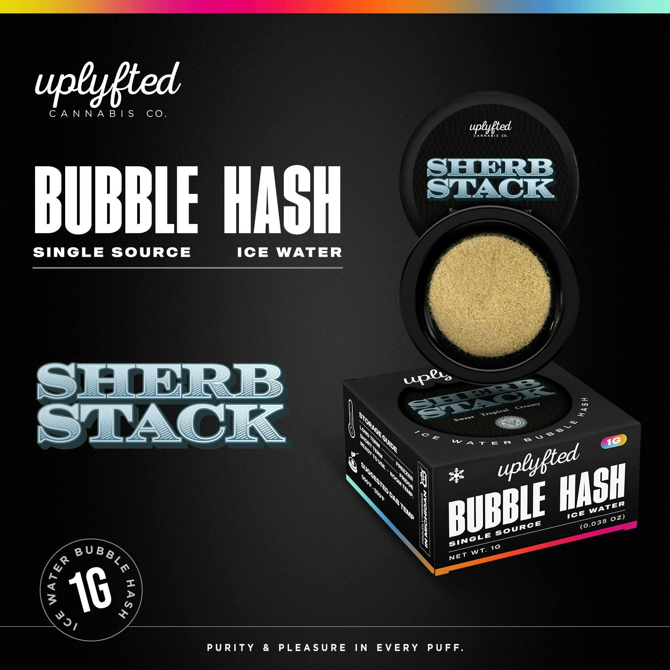 Uplyfted Cannabis Co. UPLYFTED | SHERBSTACK | BUBBLE HASH HYBRID — CONCENTRATES