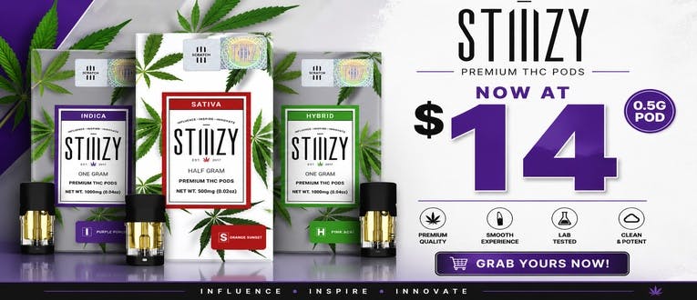 Get 40% Off on Stiiizy 0.5g Pods