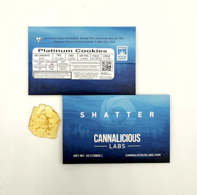 Cannalicious - 1g Shatter - Platinum Cookies - CONCENTRATES by Cannalicious Labs at King of Budz