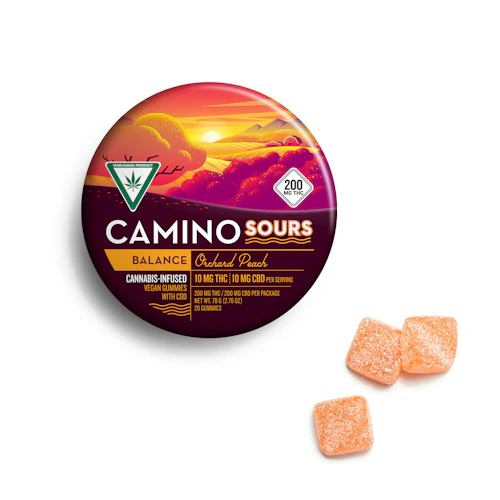 Camino Sours 'Balance' Orchard Peach Gummies [20pk] (200mg CBD : 200mg THC)