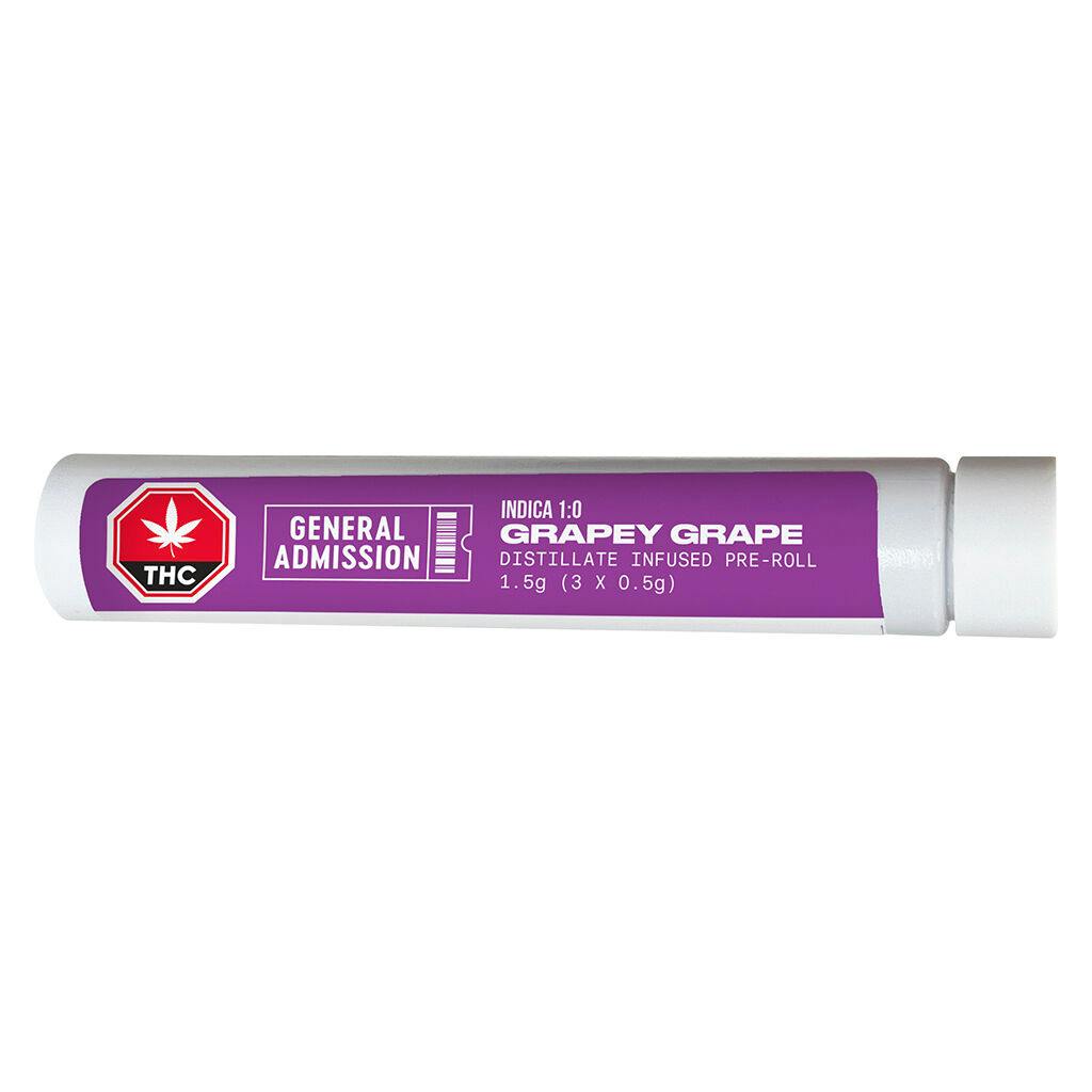 General admission - grapey grape distillate infused pre-roll - 3x0. 5g