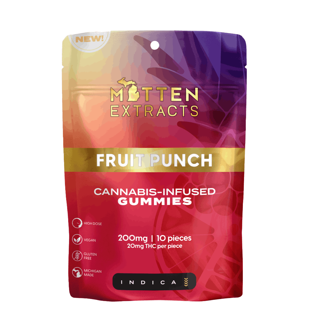 MITTEN EXTRACTS | FRUIT PUNCH GUMMIES | 200MG | INDICA
