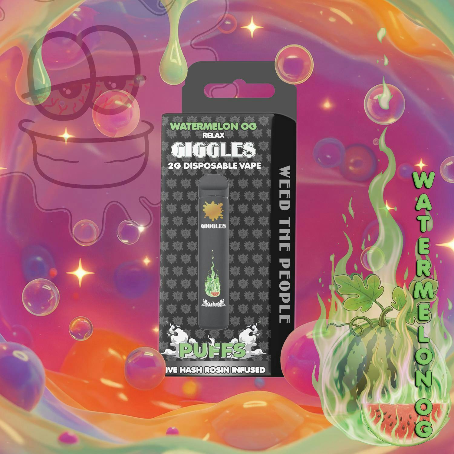 Giggles - 2g Live Rosin Disposable - Watermelon OG